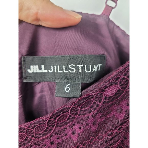Jill Jill Stuart Eliza Lace Slip Gown Sweetheart Neckline Cutout Purple Size 6 - Picture 9 of 10